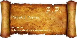 Pataki Panna névjegykártya
